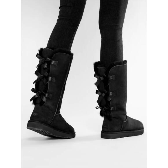 NEW UGG women's classic bailey bow tall boot in black - Picture 6 of 6